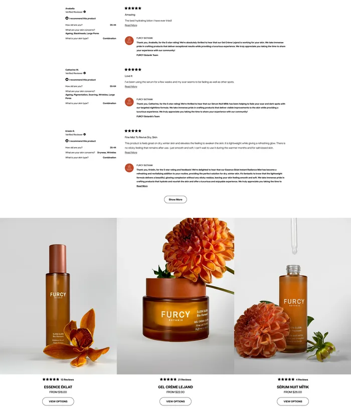Version 2 product detail page, reviews and collection