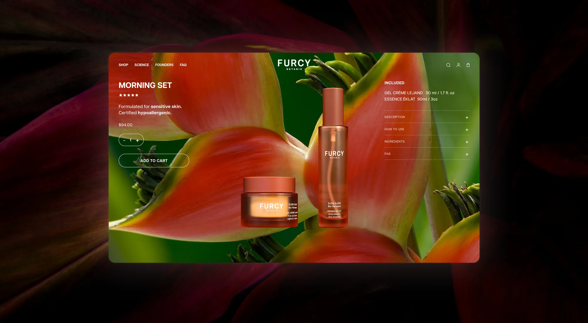 Furcy Botanik botanical skincare storefront