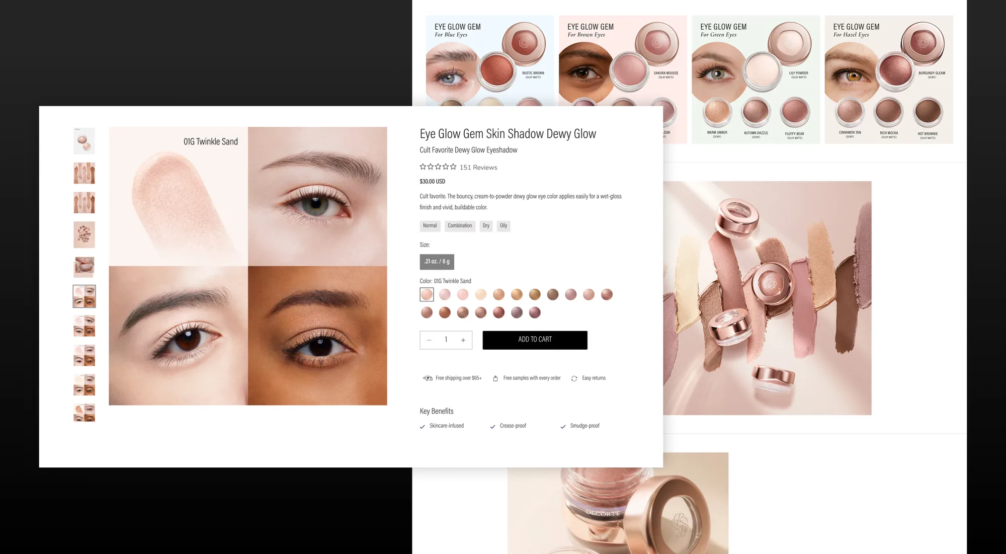 Decorté storefront after the redesign and Shopify retheme